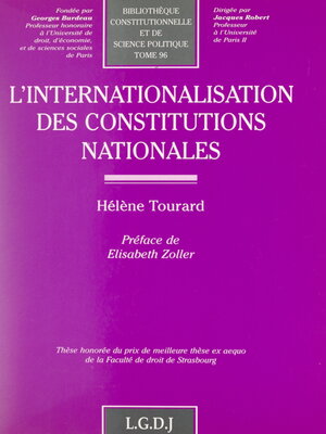 cover image of L'internationalisation des constitutions nationales